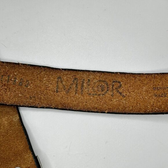 Vintage Milor Tooled Leather Belt Southwest Thunderbird Aztec Size Small 1980s - Picture 6 of 12
